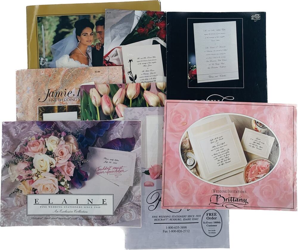 Vintage Wedding Invitation Catalogs 1992 Lot of 8 Paper Books Fine Stationery